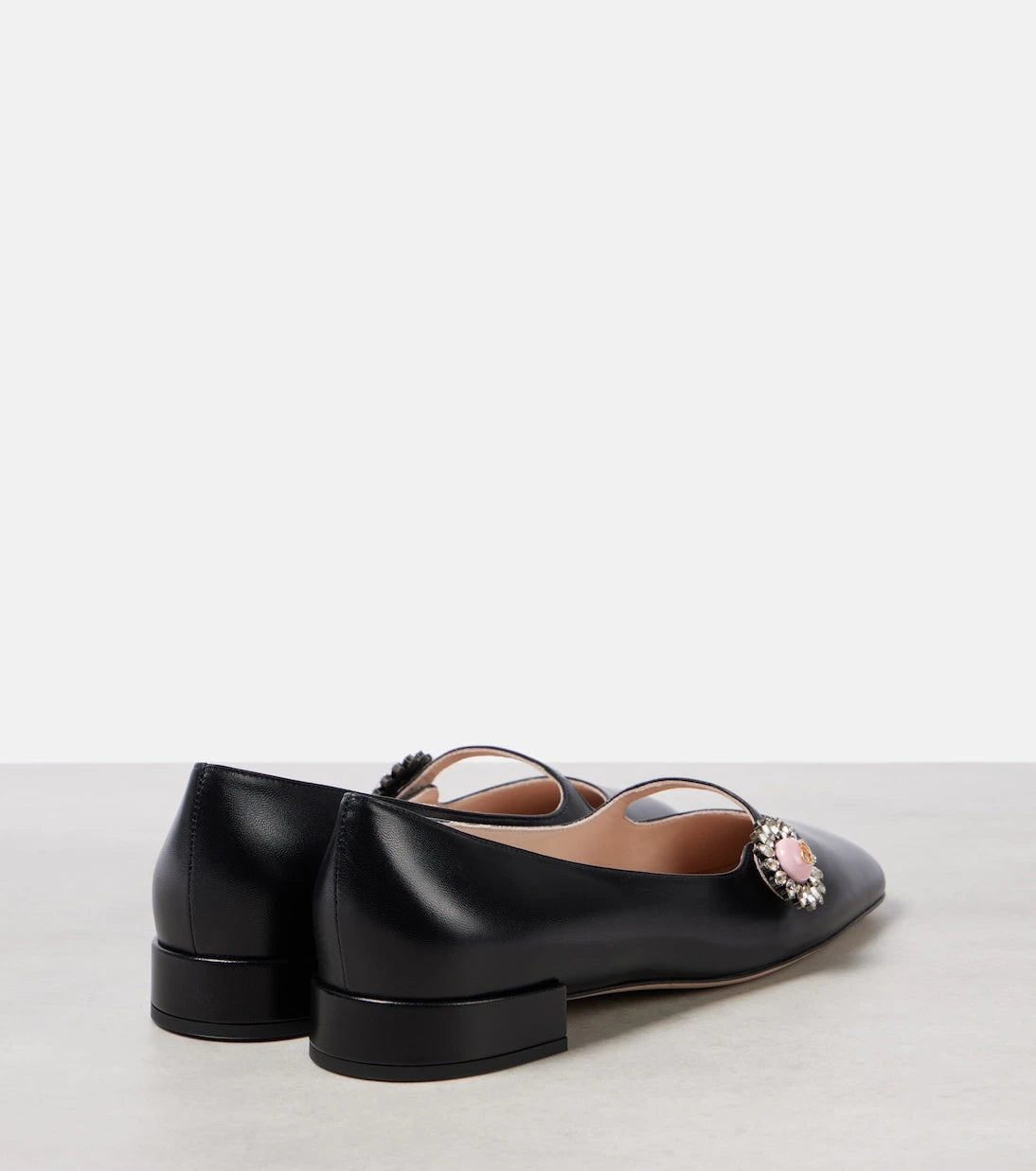 Valentino Garavani - Embellished leather Mary Jane flats