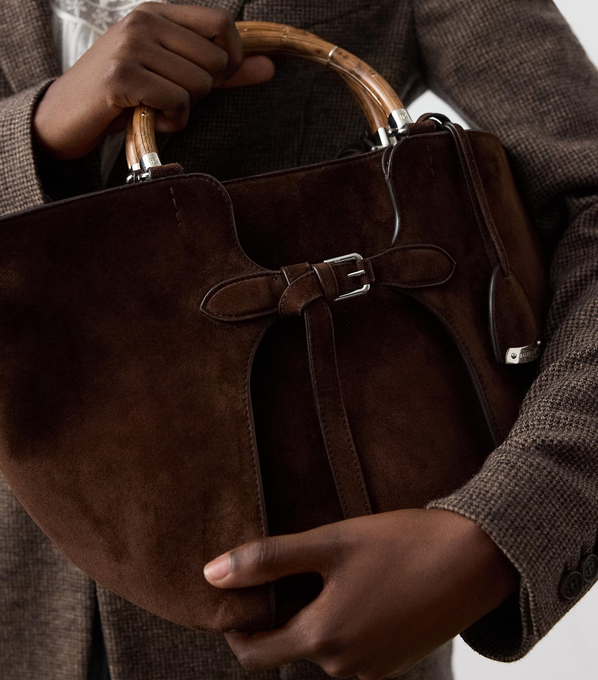 Brown Suede Ralph Tote Bag