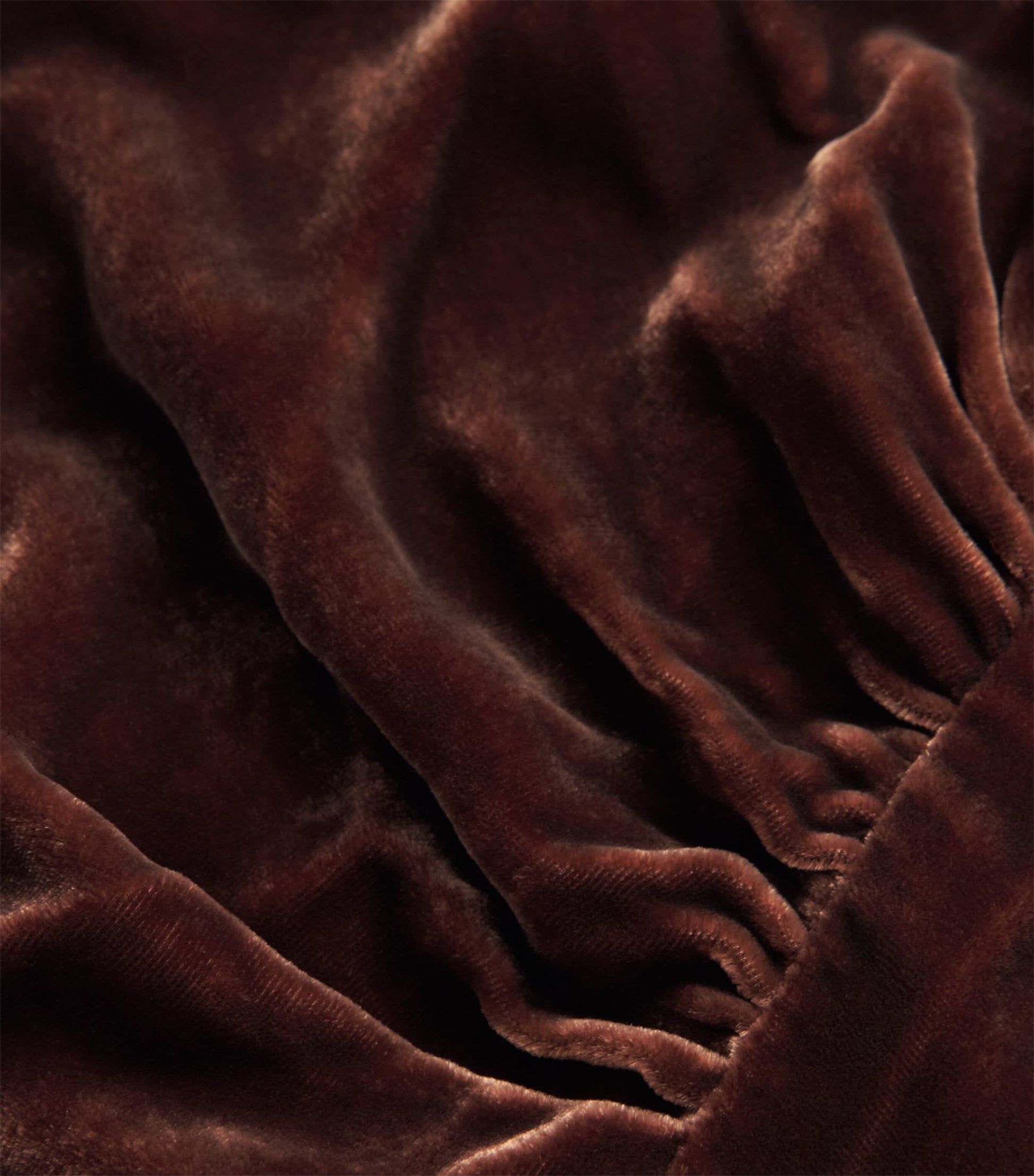 Brown Velvet Draped Maxi Dress