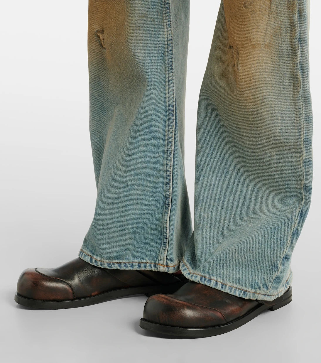 Acne Studios - 2021F distressed mid-rise wide-leg jeans