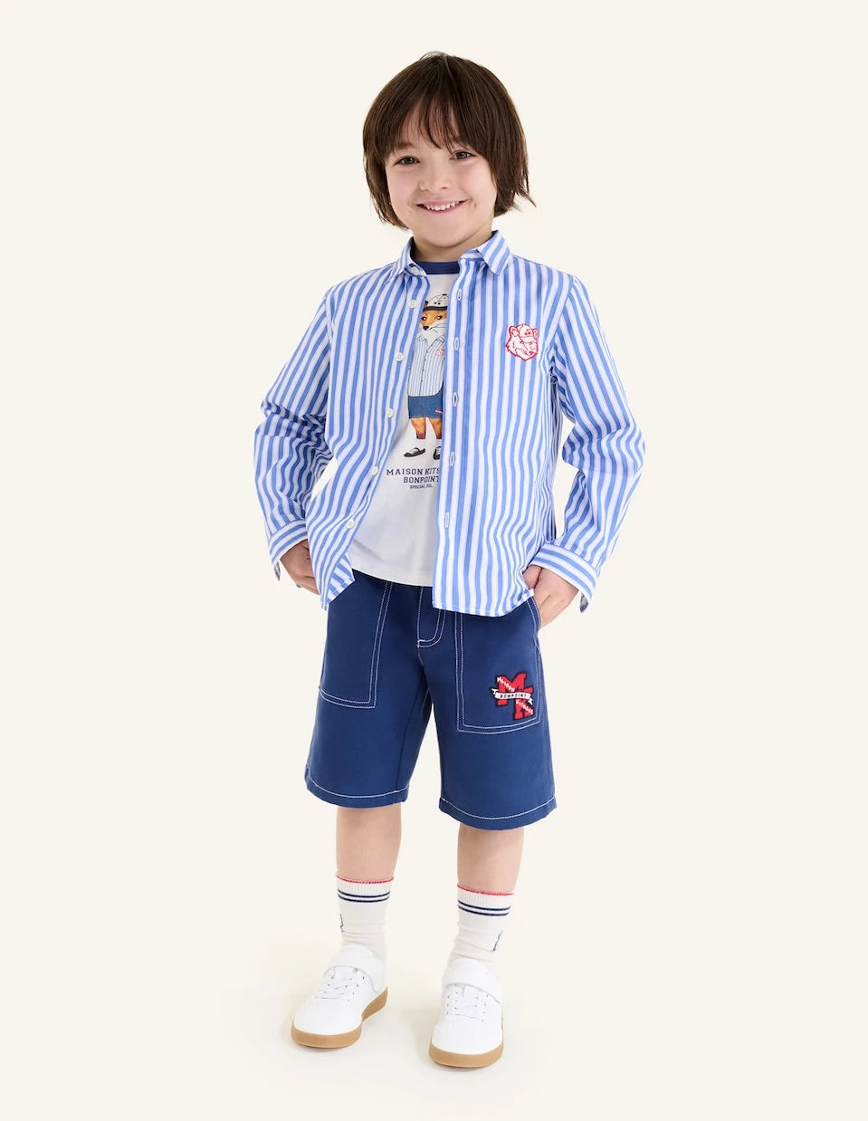 Bonpoint - x Maison Kitsuné Elzo cotton shorts
