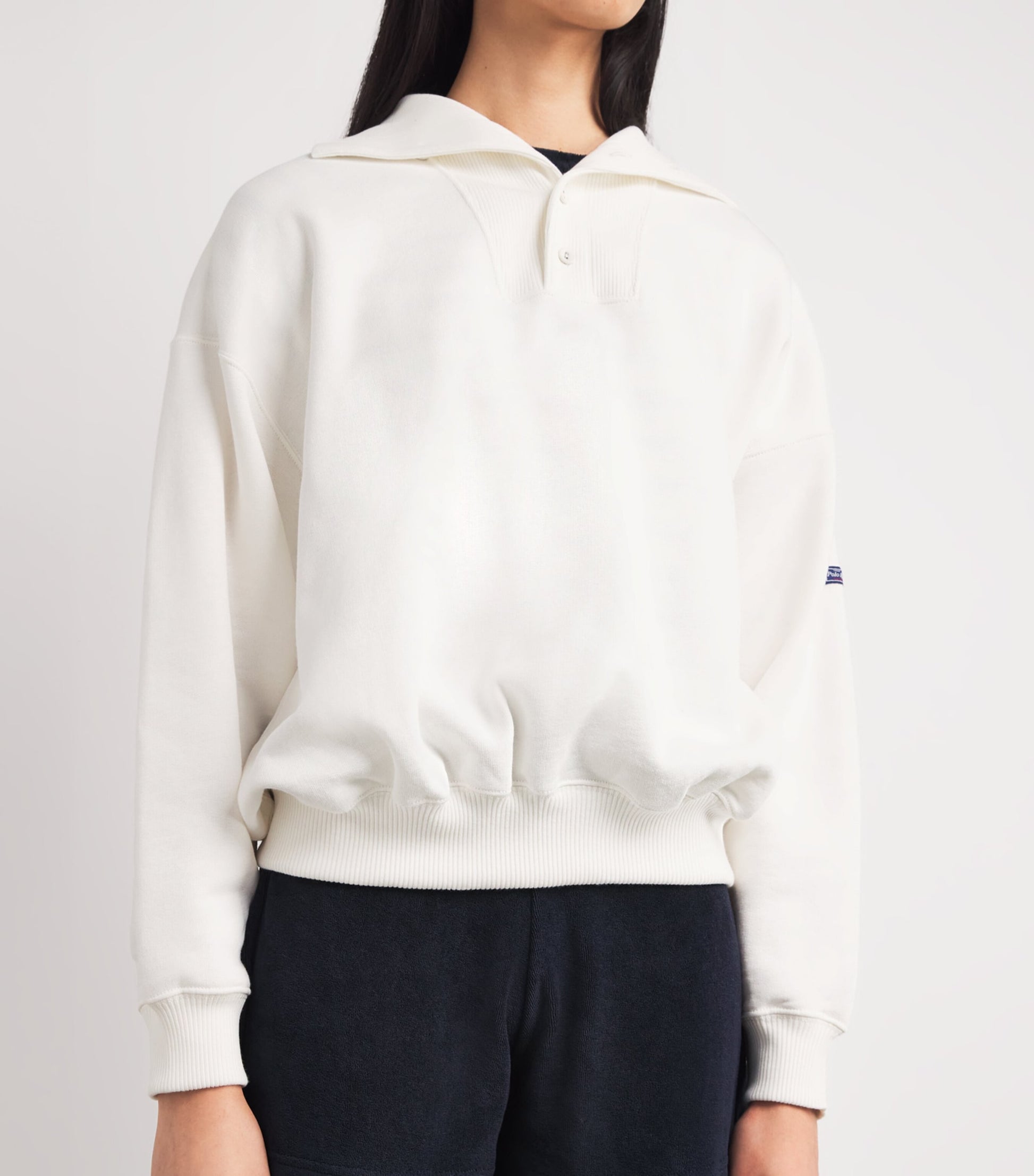 Polo Ralph Lauren White Collared Sweatshirt