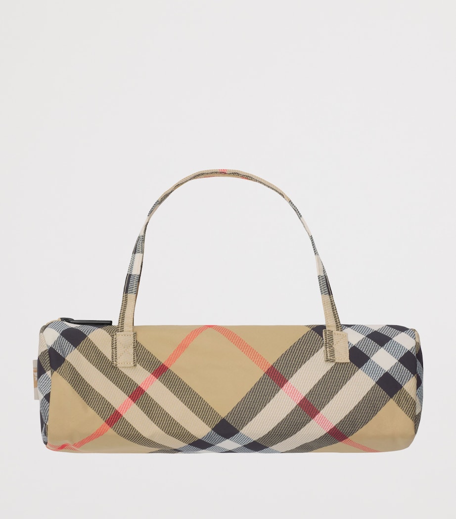 Maple Wood Nylon Check Folding Umbrella