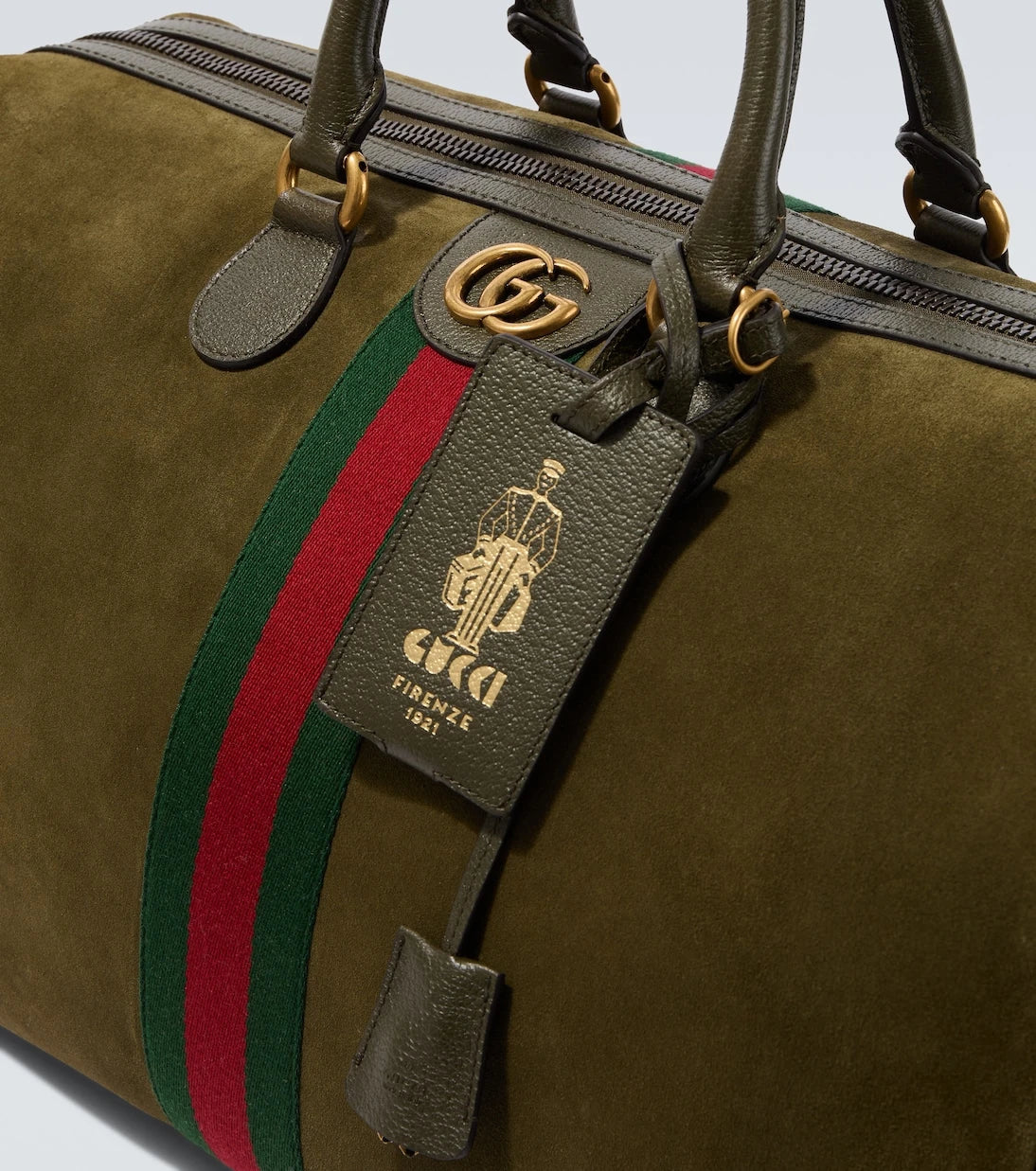 Gucci - حقيبة غوتشي سافوي دافل متوسطة من جلد الشمواه