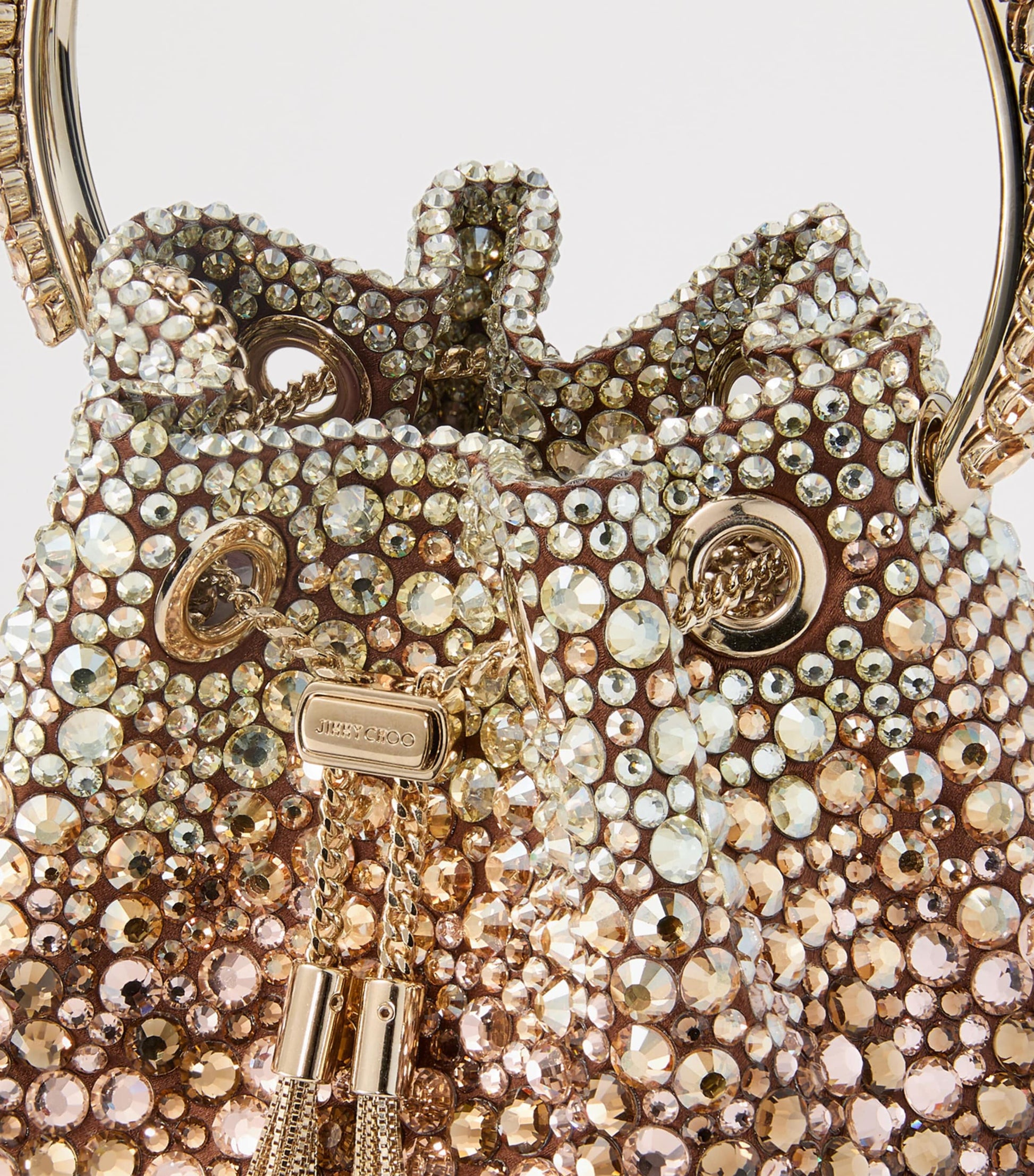 Jimmy Choo Metallic Bon Bon Embellished Top-Handle Bag