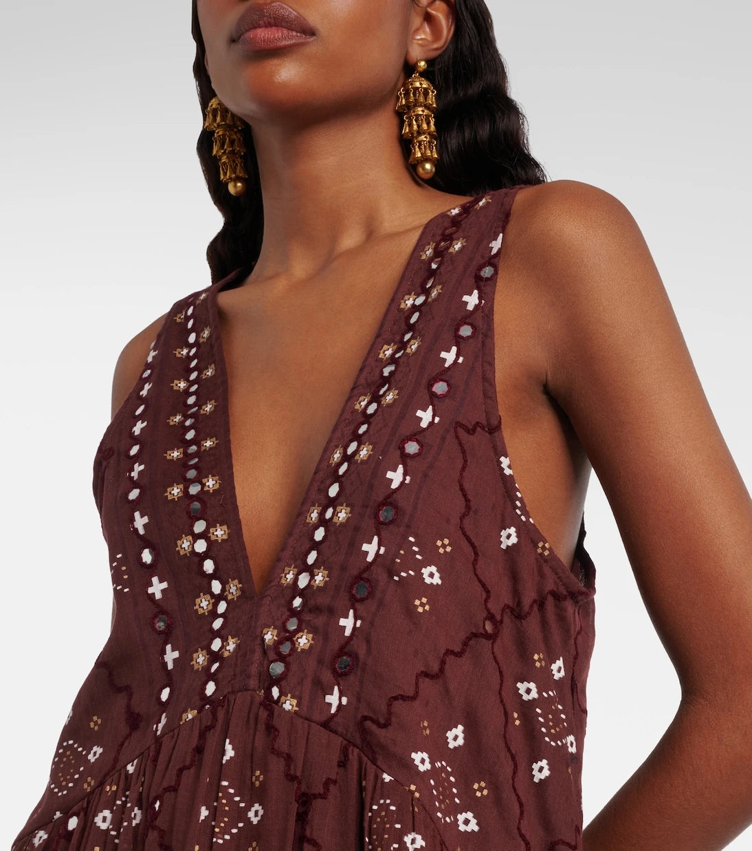 Juliet Dunn - Embroidered cotton minidress