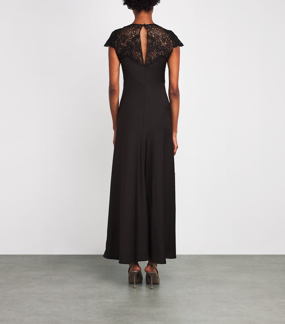 ME+EM Brown Lace-Trim Maxi Dress