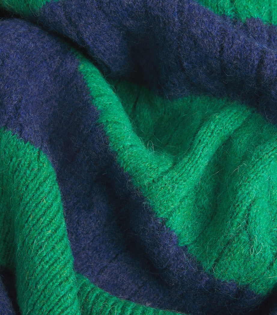 Polo Ralph Lauren Multi Wool-Blend Stripe Cable-Knit Rugby Sweater