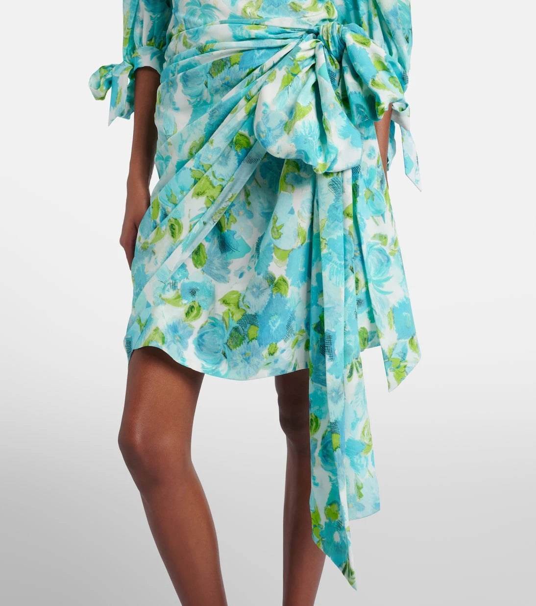 Chloé - Draped floral silk minidress