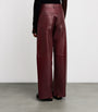 Leather Bonnie Straight Trousers CHERRY