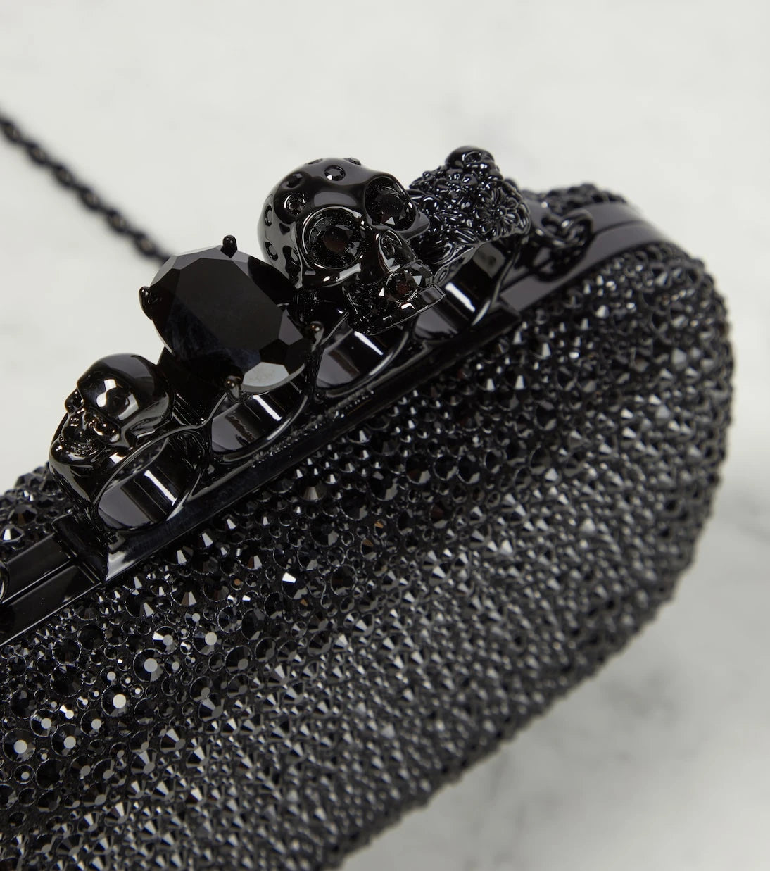 McQueen - Knuckle embellished leather clutch