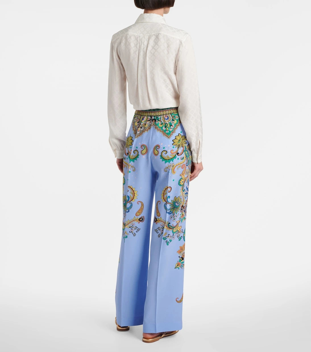 Etro - Floral silk crêpe de chine wide-leg pants