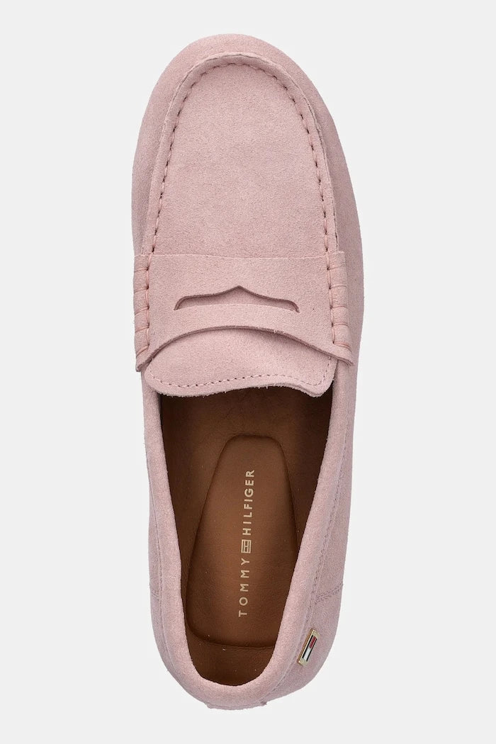 Tommy Hilfiger Kadın Süet Mokasen FLAG SOFT SUEDE DRIVER LOAFER