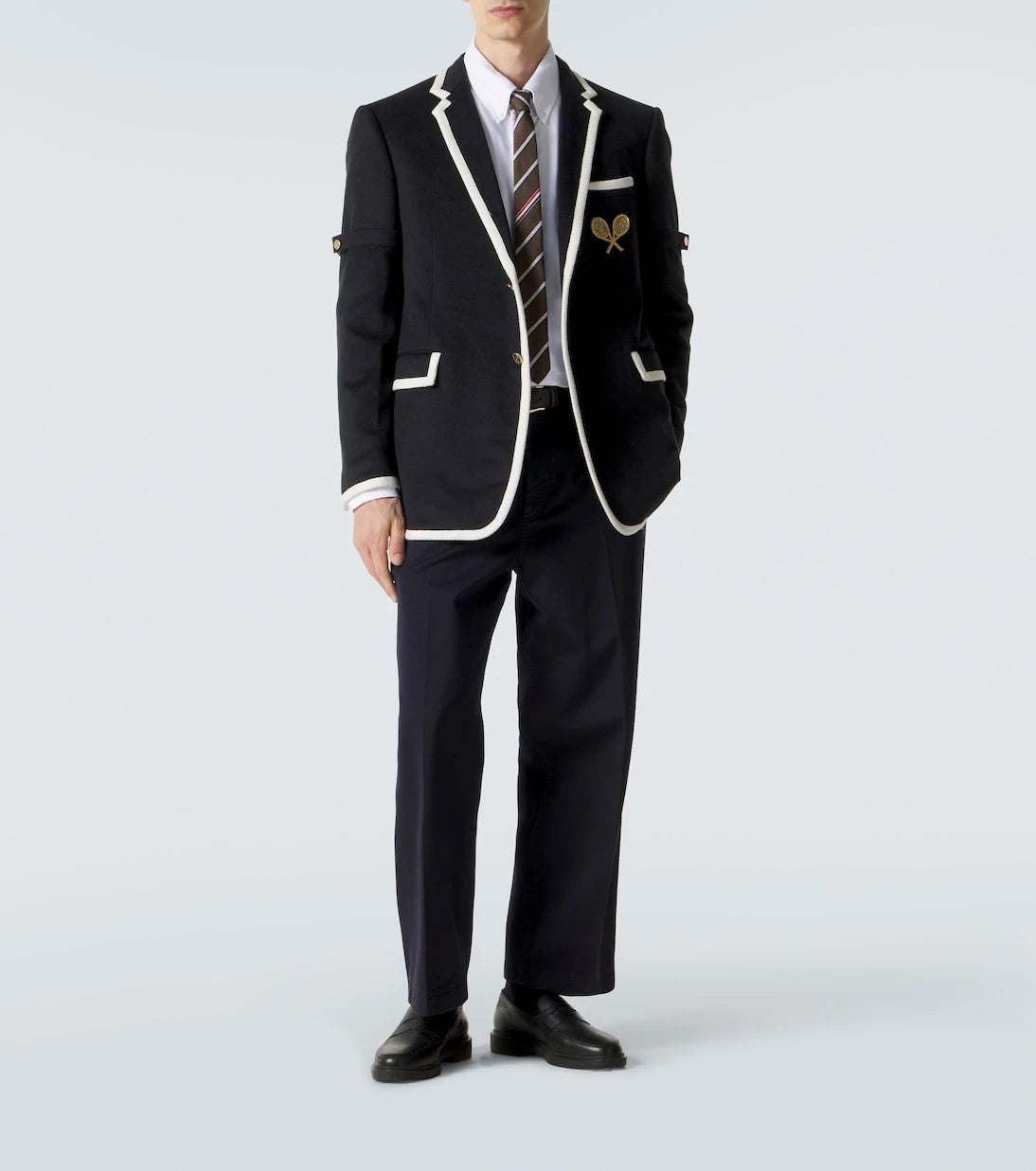 Thom Browne - Embroidered cashmere zibeline blazer