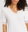 Hanro White Cotton Lace-Trim Moments Nightdress