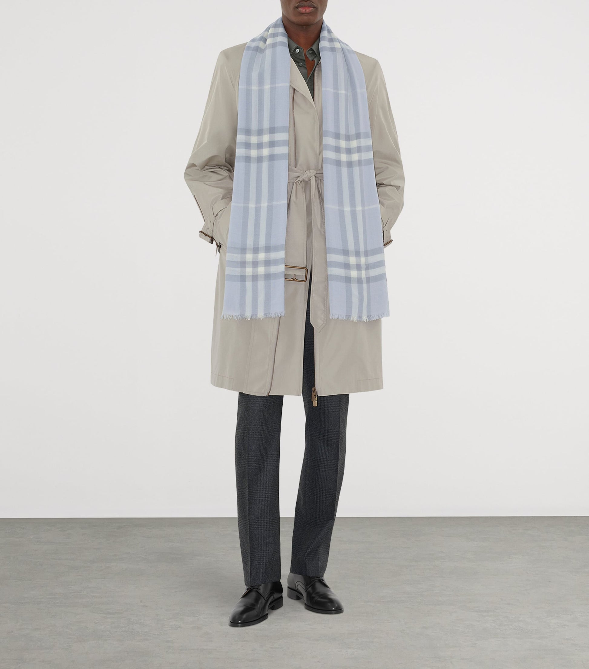Burberry Wool Wide Check Scarf