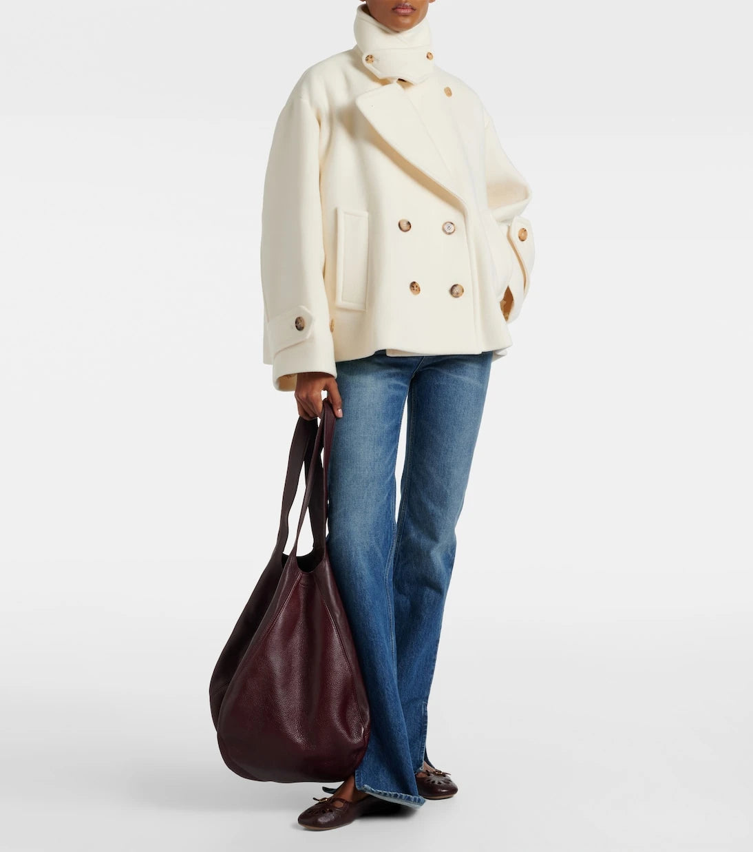 Chloé - Oversize yün karışımı kaban