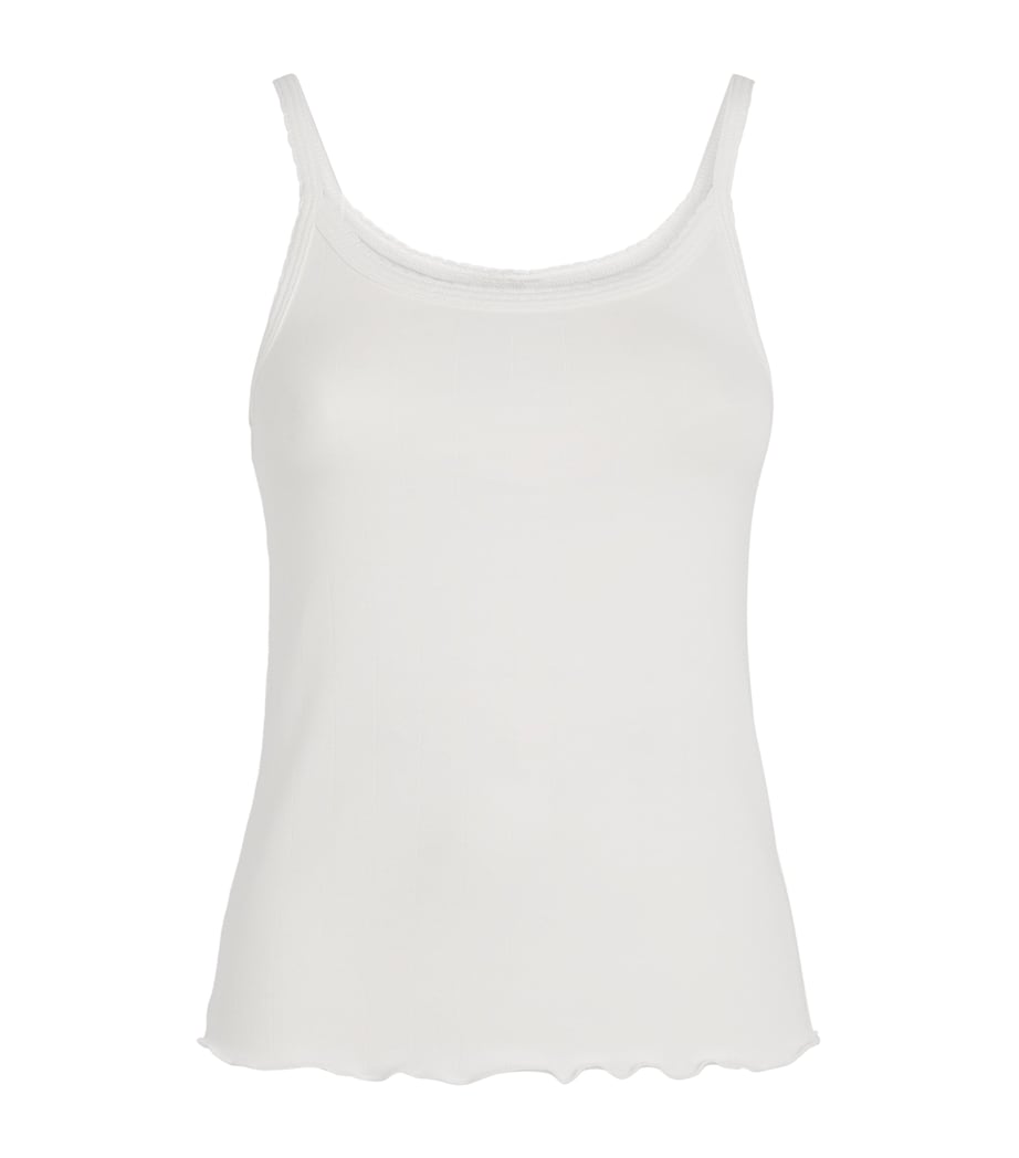 Stretch-Cotton Pointelle Camisole Top SNOW