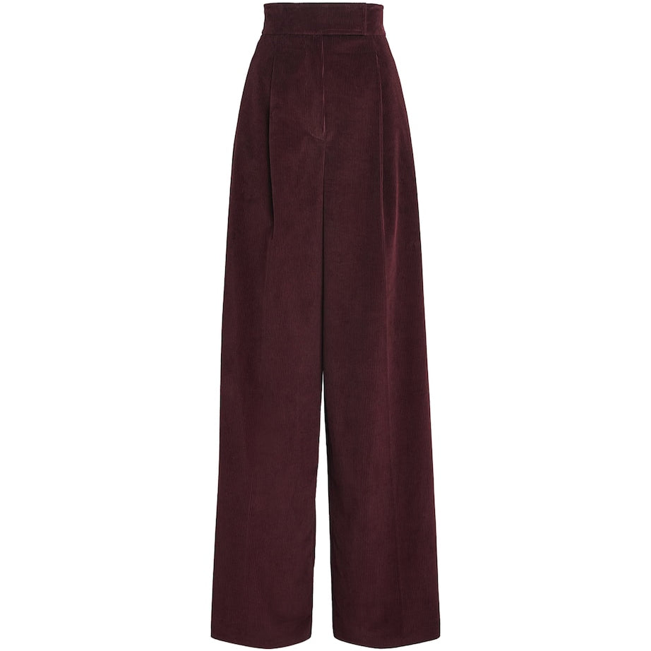 Red Corduroy Wide-Leg Trousers