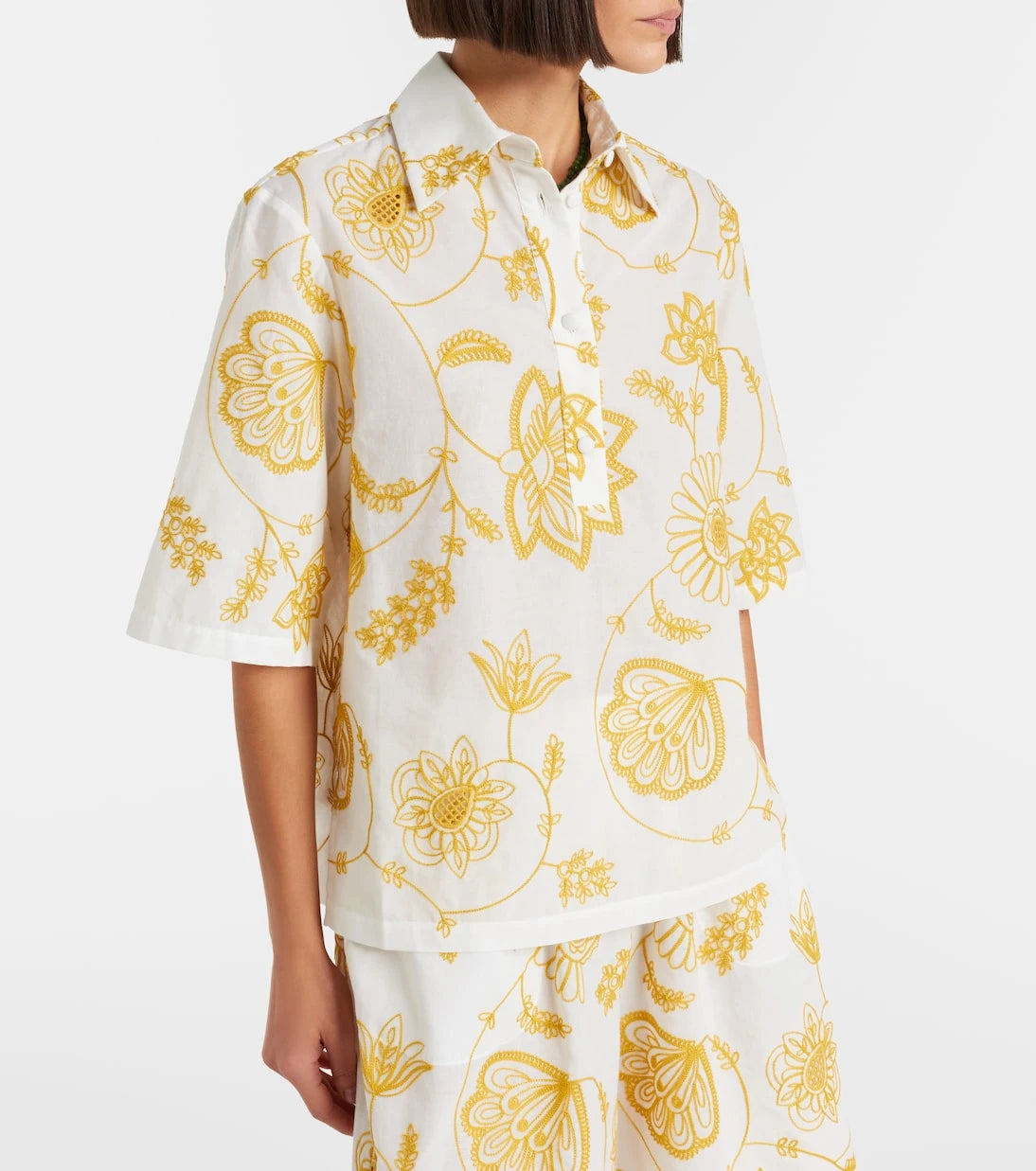 Eres - Izana embroidered cotton-blend shirt