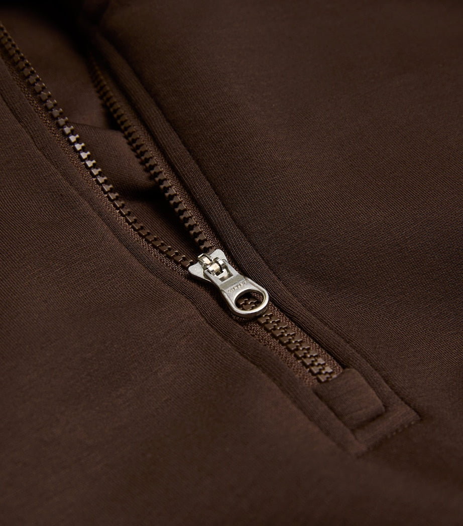 Brown Jersey Half-Zip Sian Sweatshirt