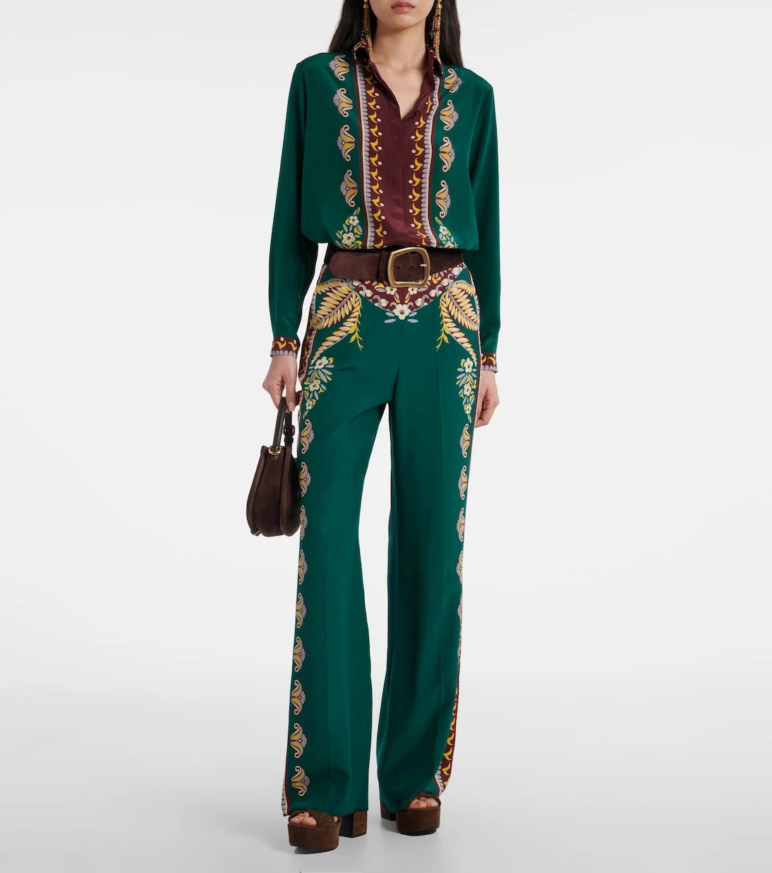 Etro - Printed oversized silk shirt