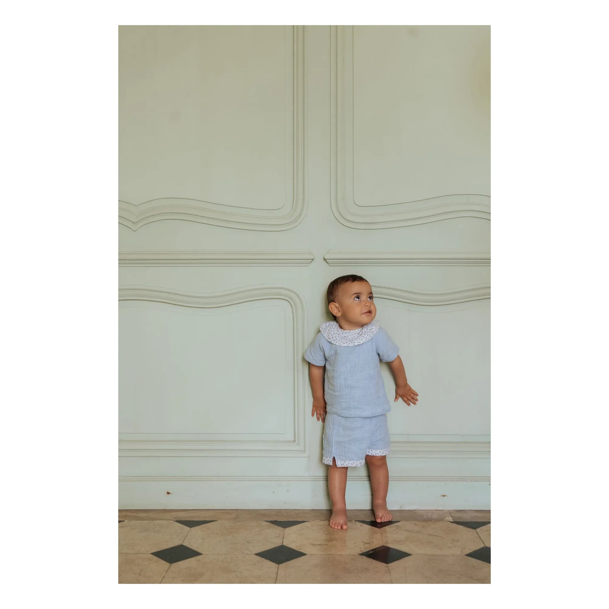 Risu Risu - Lisboa Short Pyjamas Organic Cotton Gauze | Pale blue