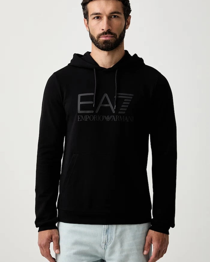 EA7 Emporio Armani erkek pamuklu kapüşonlu sweatshirt