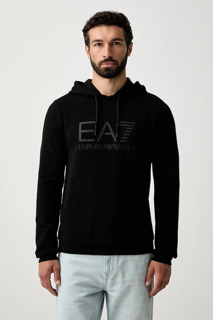 EA7 Emporio Armani erkek pamuklu kapüşonlu sweatshirt
