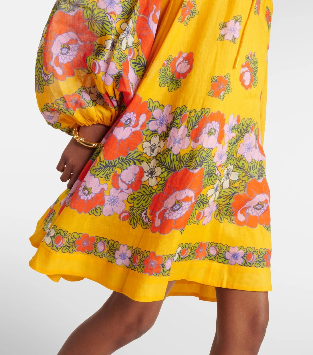 Alémais - Balloon-sleeve floral minidress