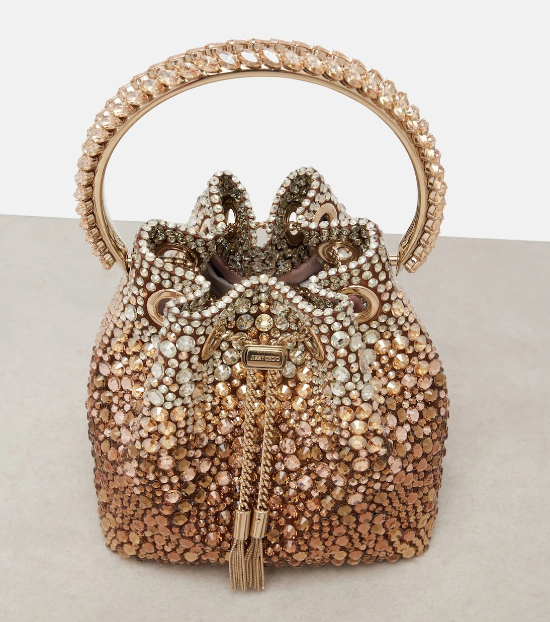 Jimmy Choo - Bon Bon embellished satin bucket bag