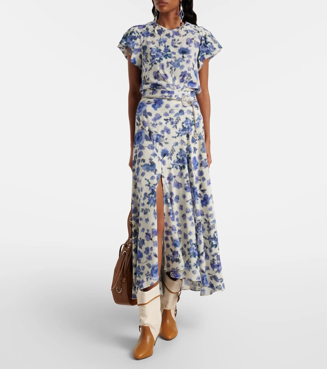 Isabel Marant - Sakura floral silk-blend midi skirt
