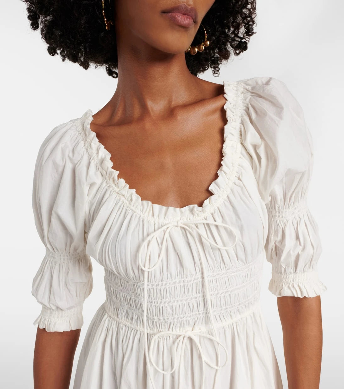 Dôen - Shirred cotton midi dress