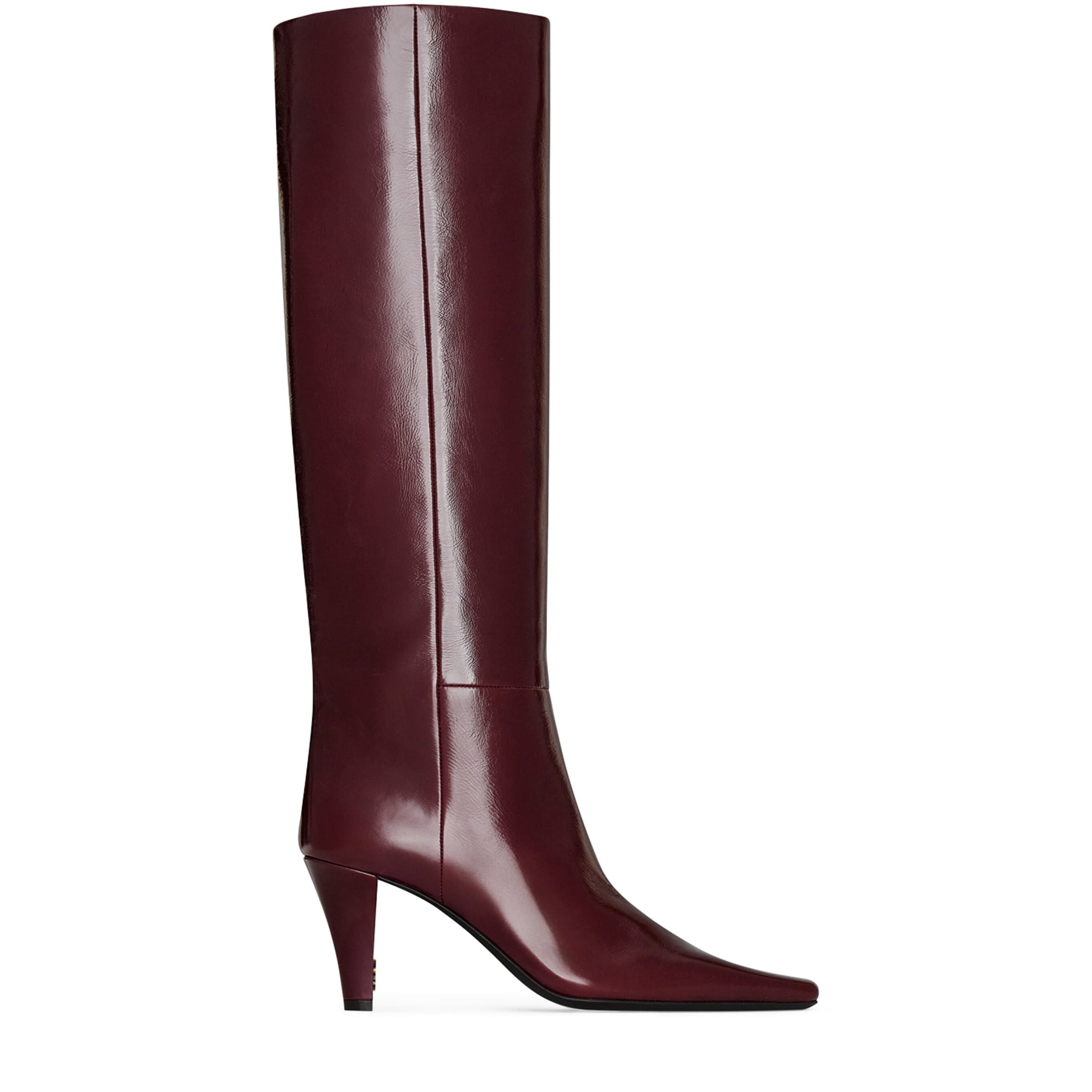 Saint Laurent Pink Patent Leather Jill Knee-High Boots 75