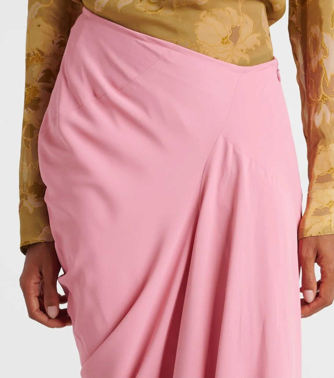 Dries Van Noten - Draped crêpe maxi skirt