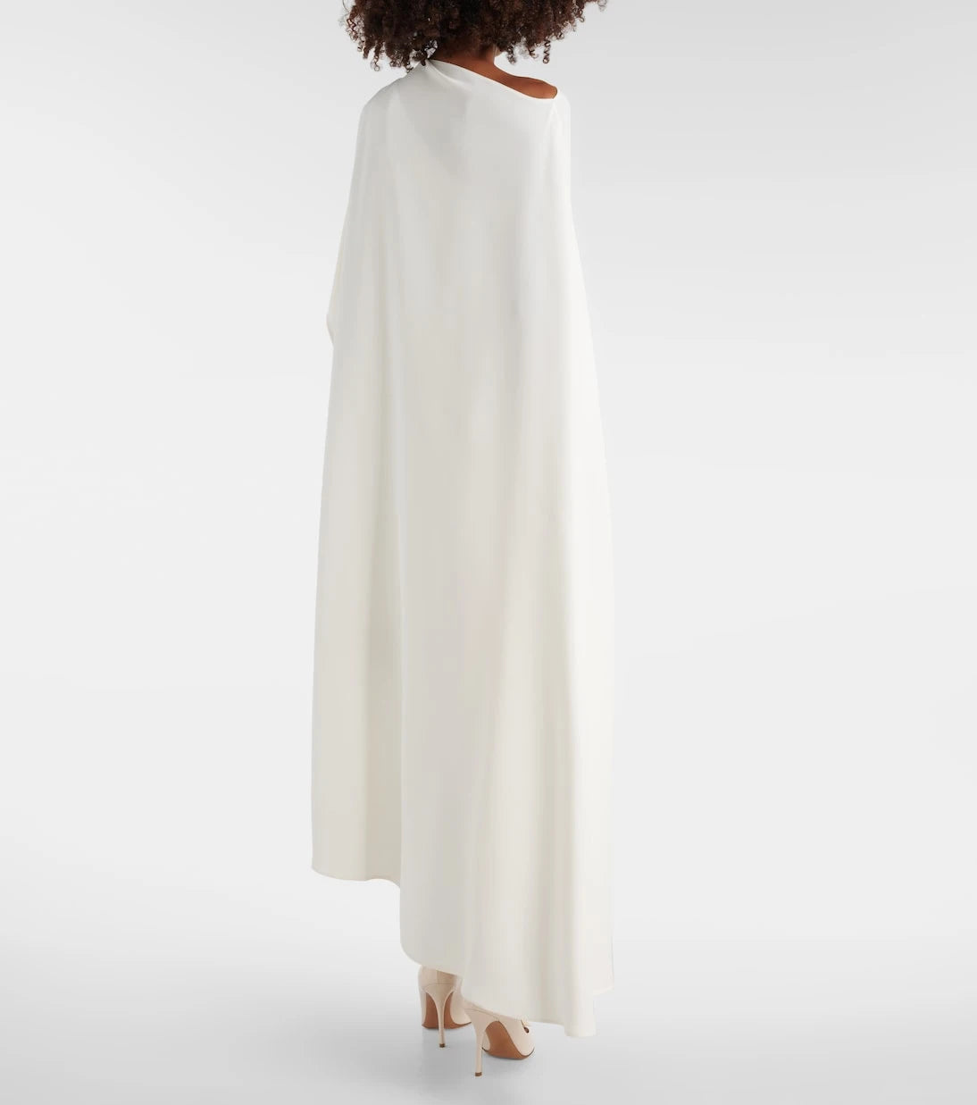 Valentino - Caped asymmetric silk midi dress