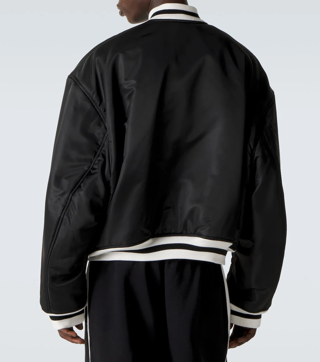 Balenciaga - x NBA logolu saten bomber ceket