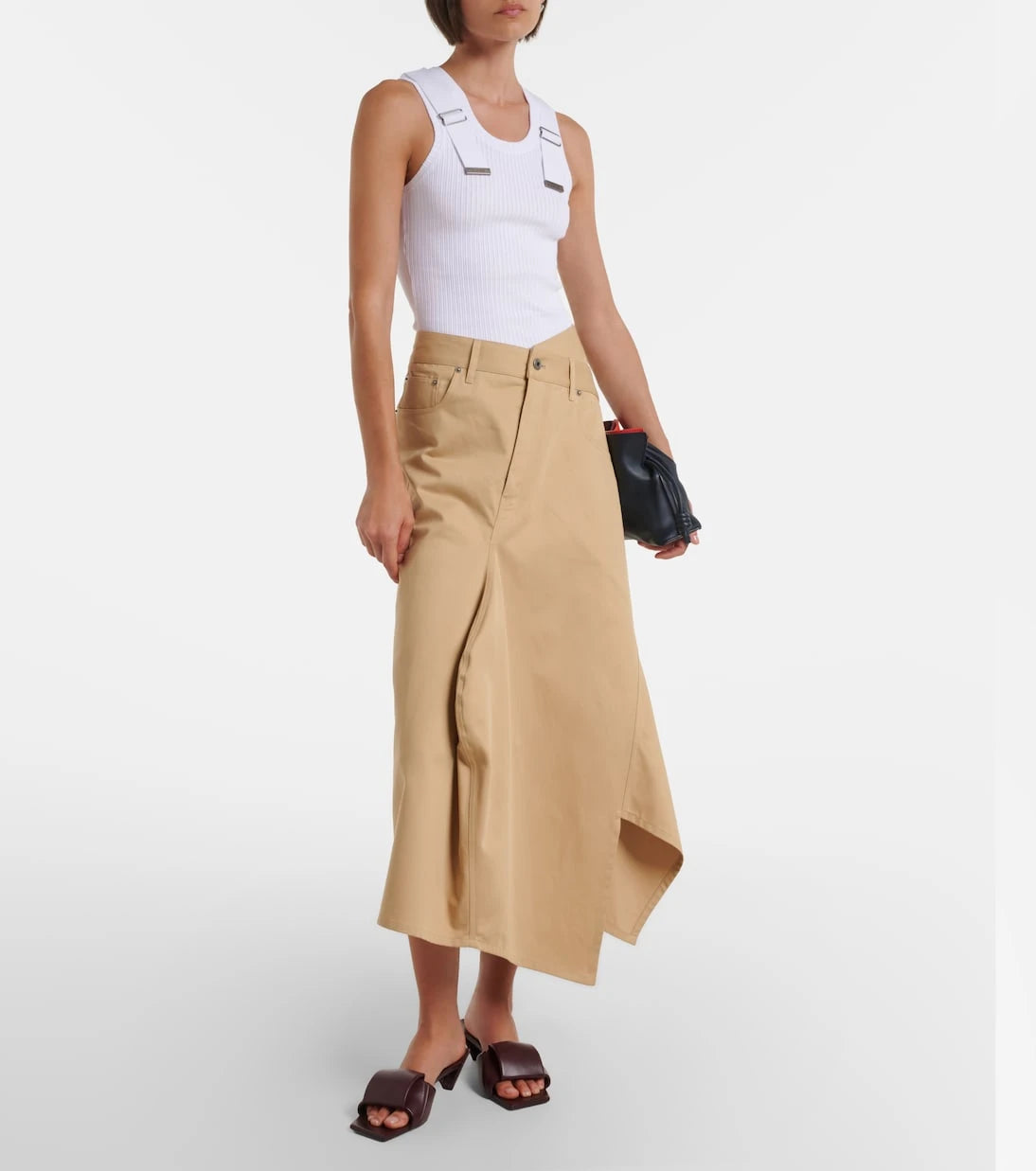 Loewe - Ribbed-knit cotton-blend tank top