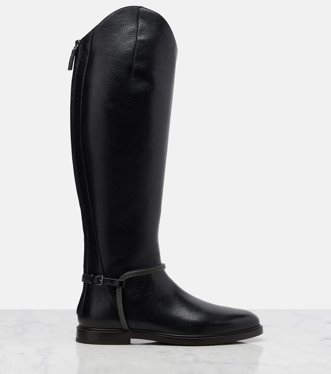 Brunello Cucinelli - Monili leather knee-high boots