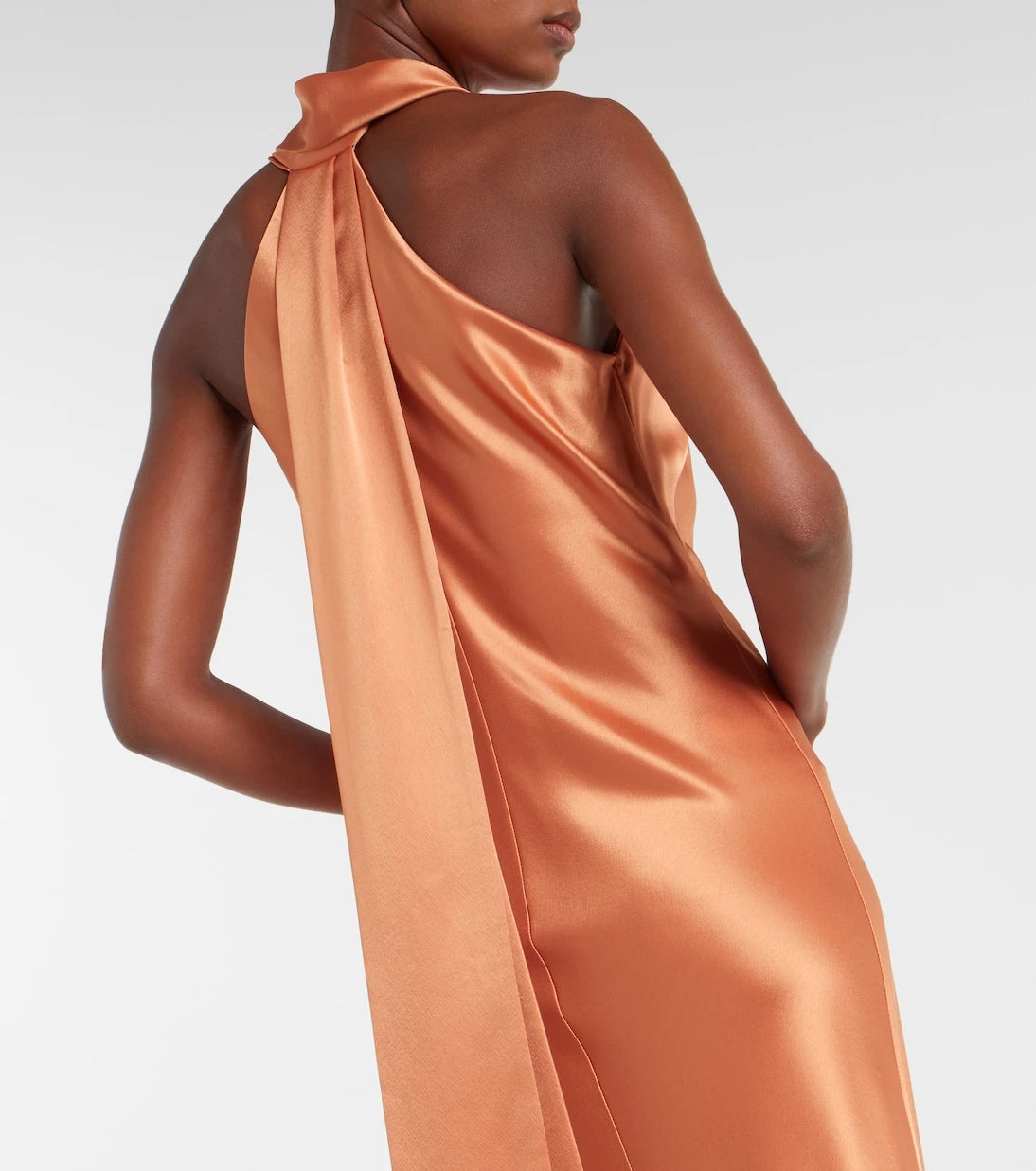 Galvan - Pandora halterneck satin gown