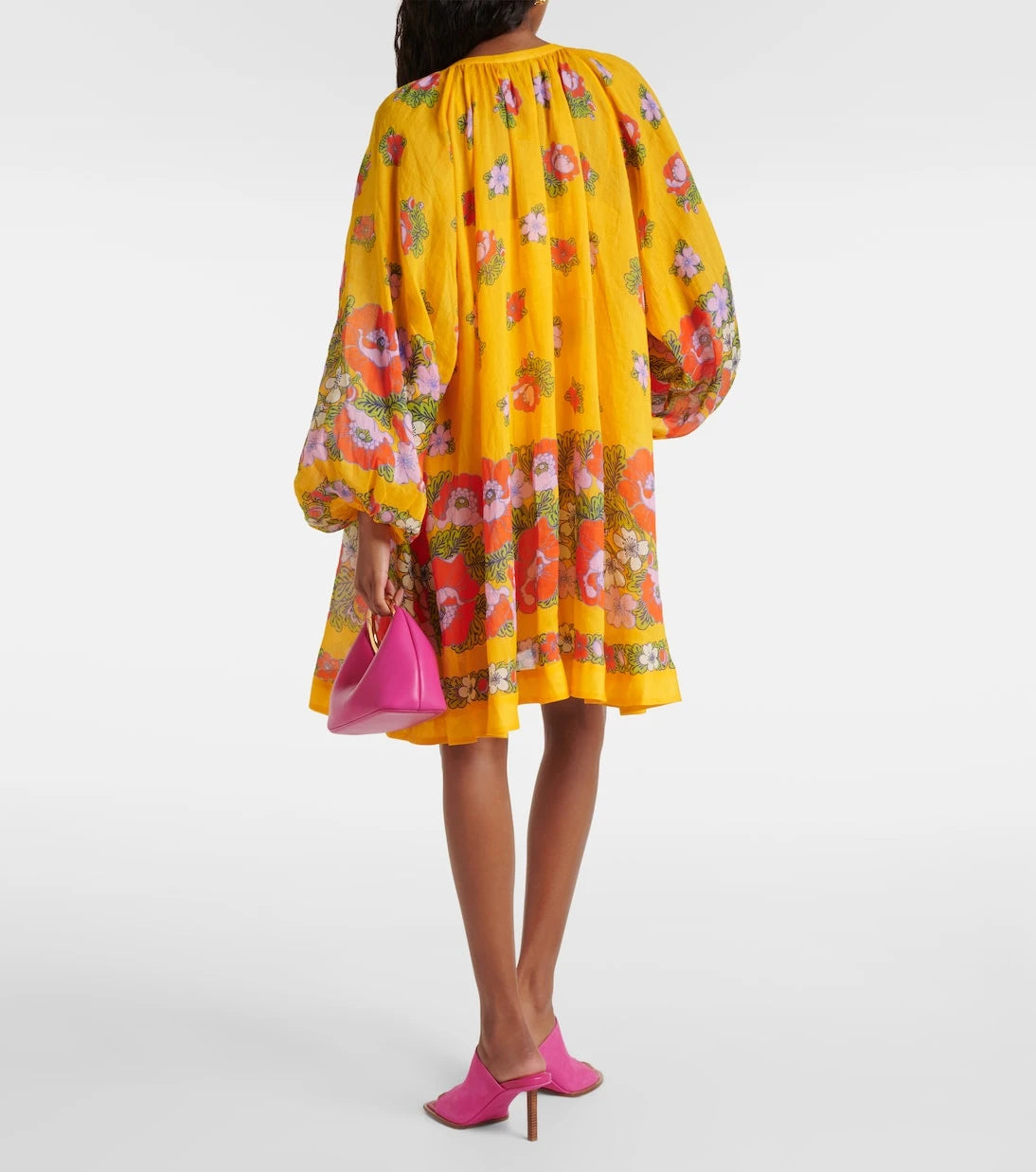 Alémais - Balloon-sleeve floral minidress