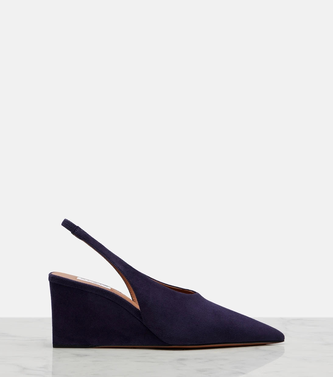 Alaïa - Cube suede wedge slingback pumps