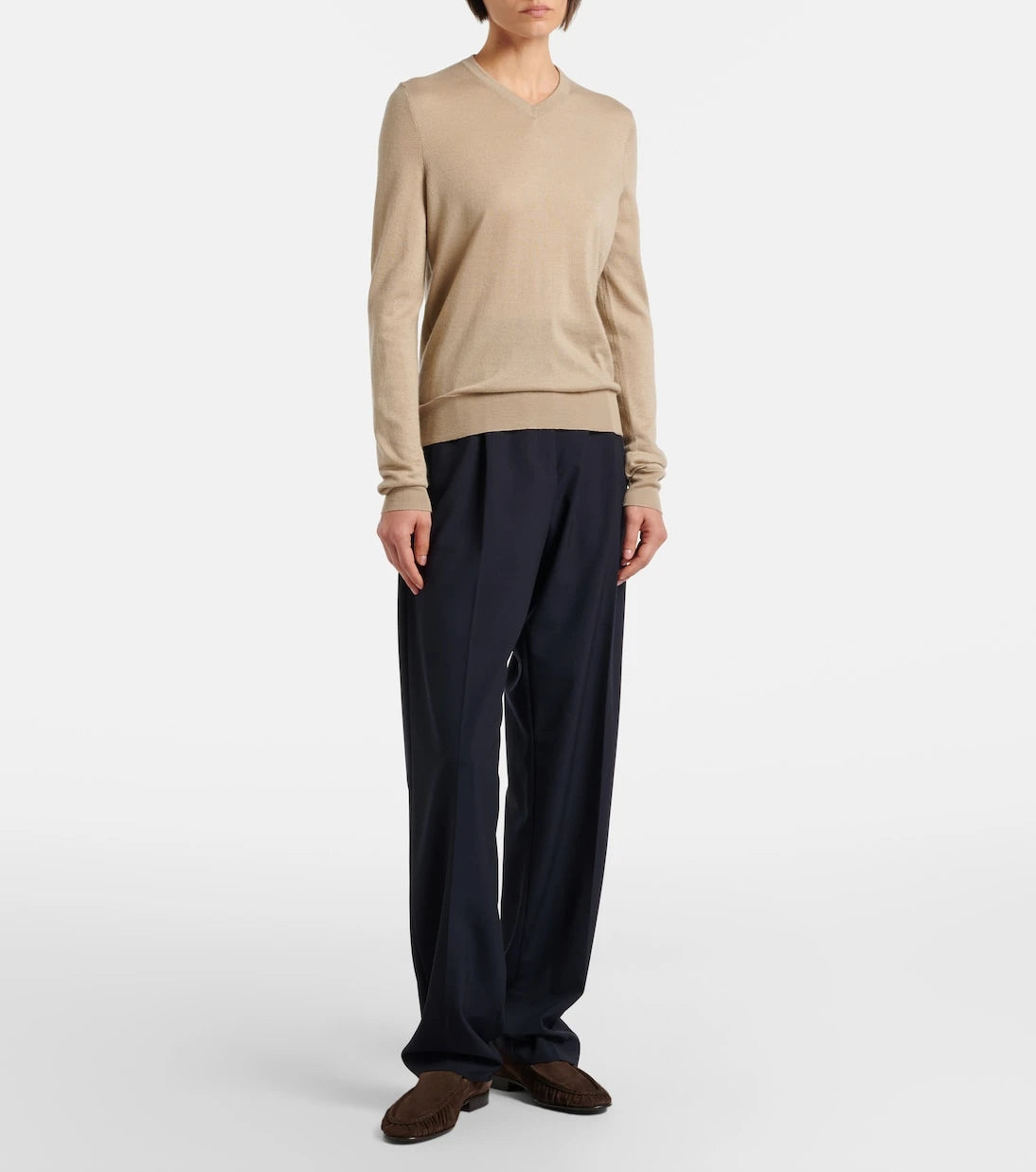 The Row - Soft ruched suede loafers