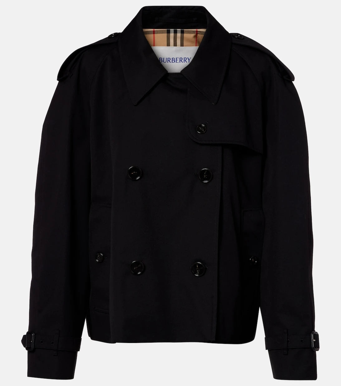 Burberry - Cropped cotton gabardine trench jacket