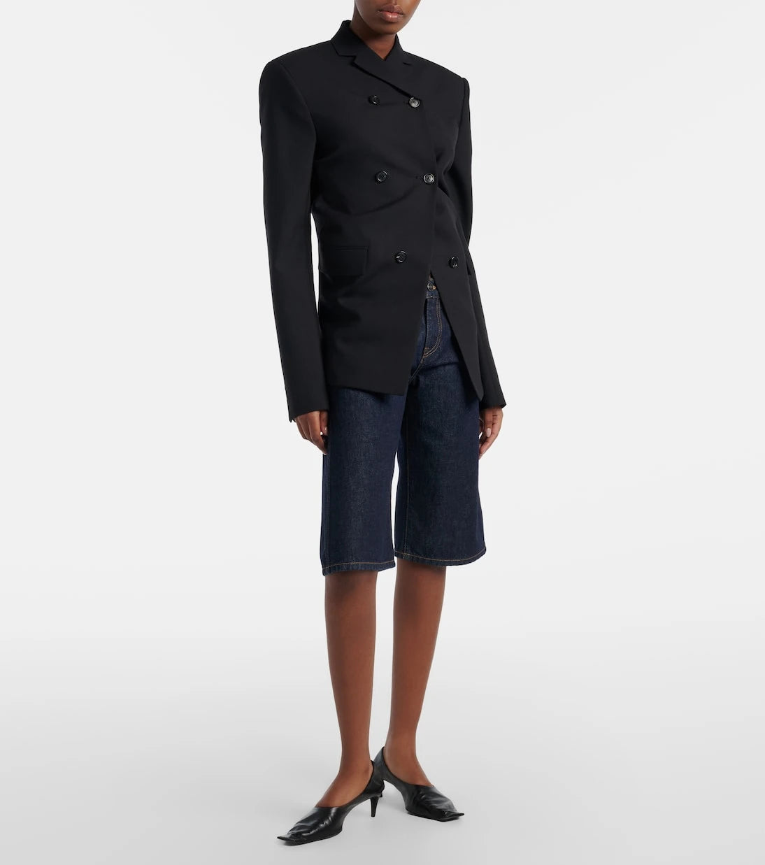 Khaite - Kinga denim Bermuda shorts