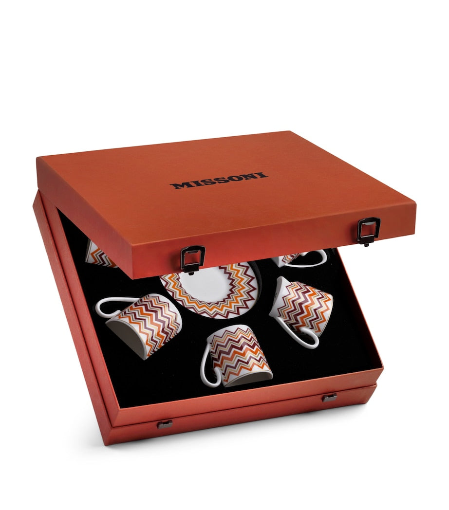 Missoni Home Porcelain Zigzag Coffee Cups and Saucers (Set of 6)