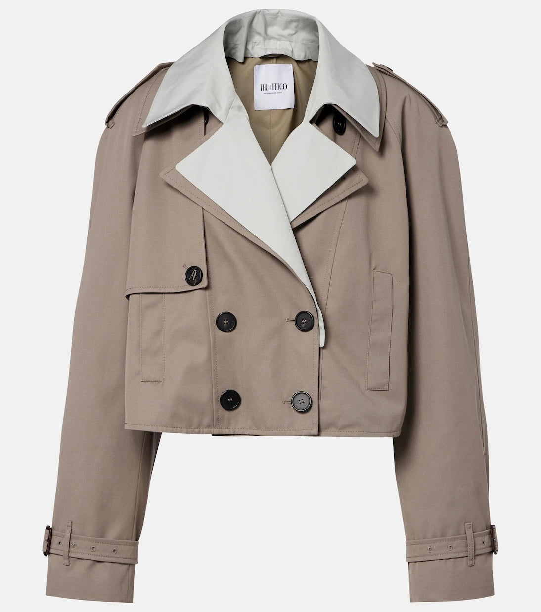 The Attico - Cropped gabardine trench coat