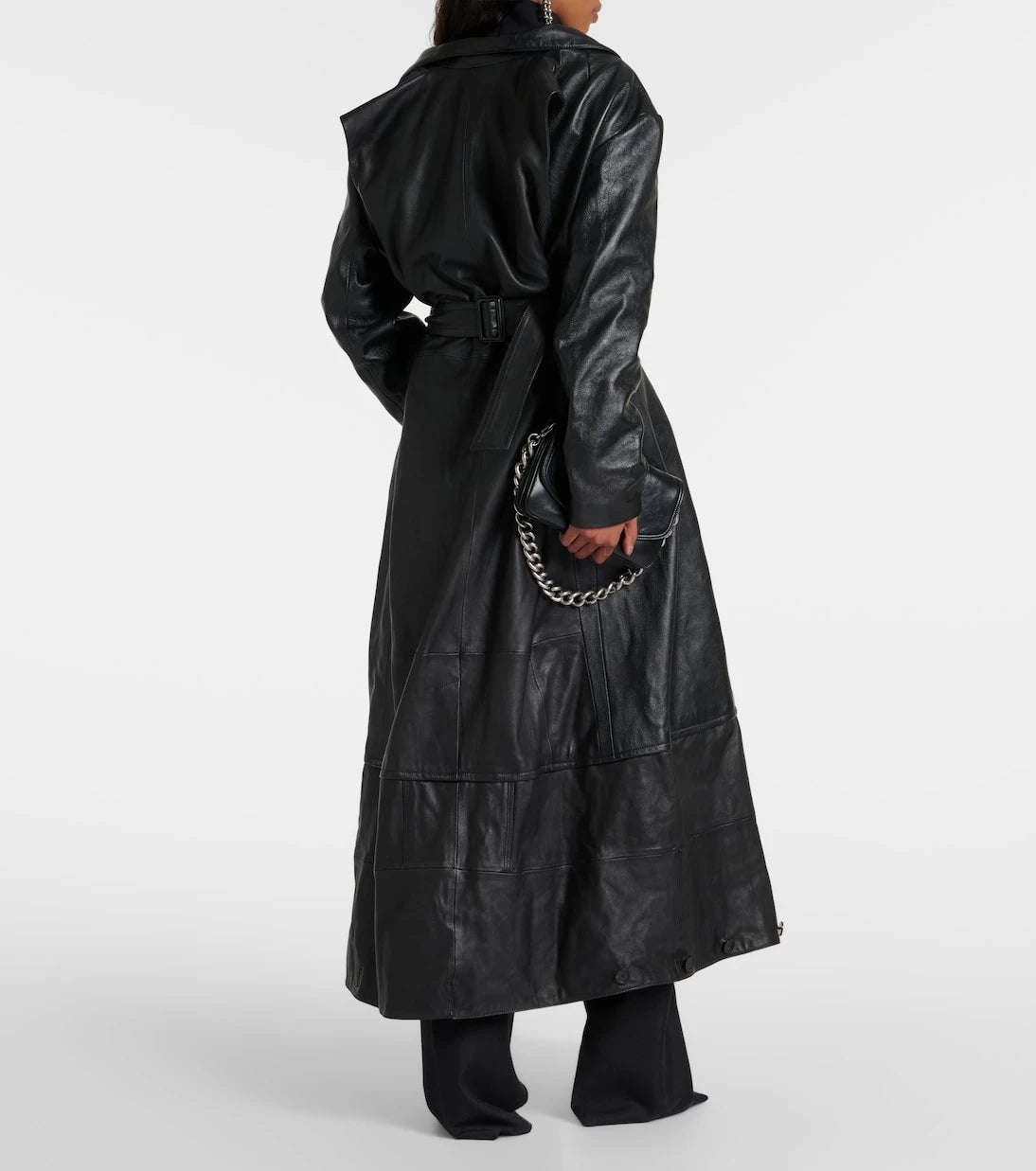 Balenciaga - Single-breasted leather coat