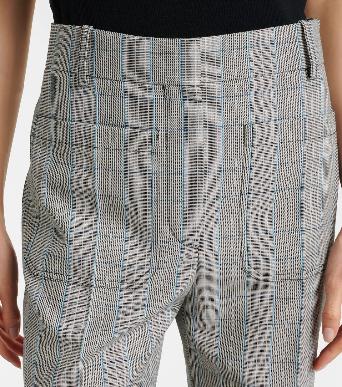 Victoria Beckham - Checked virgin wool straight pants