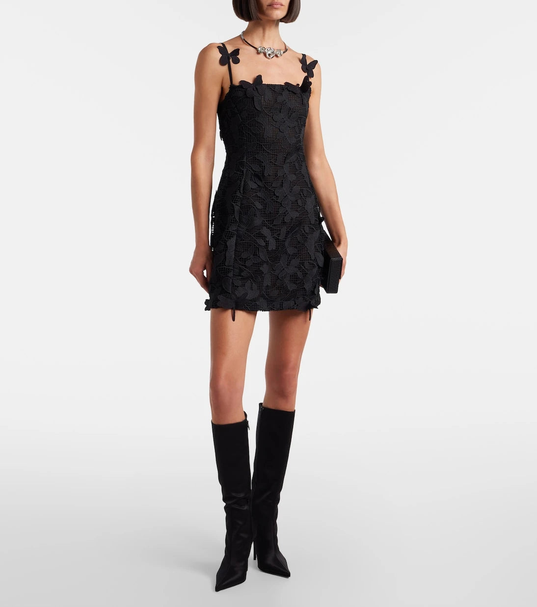 Amina Muaddi - Barbara satin knee-high boots